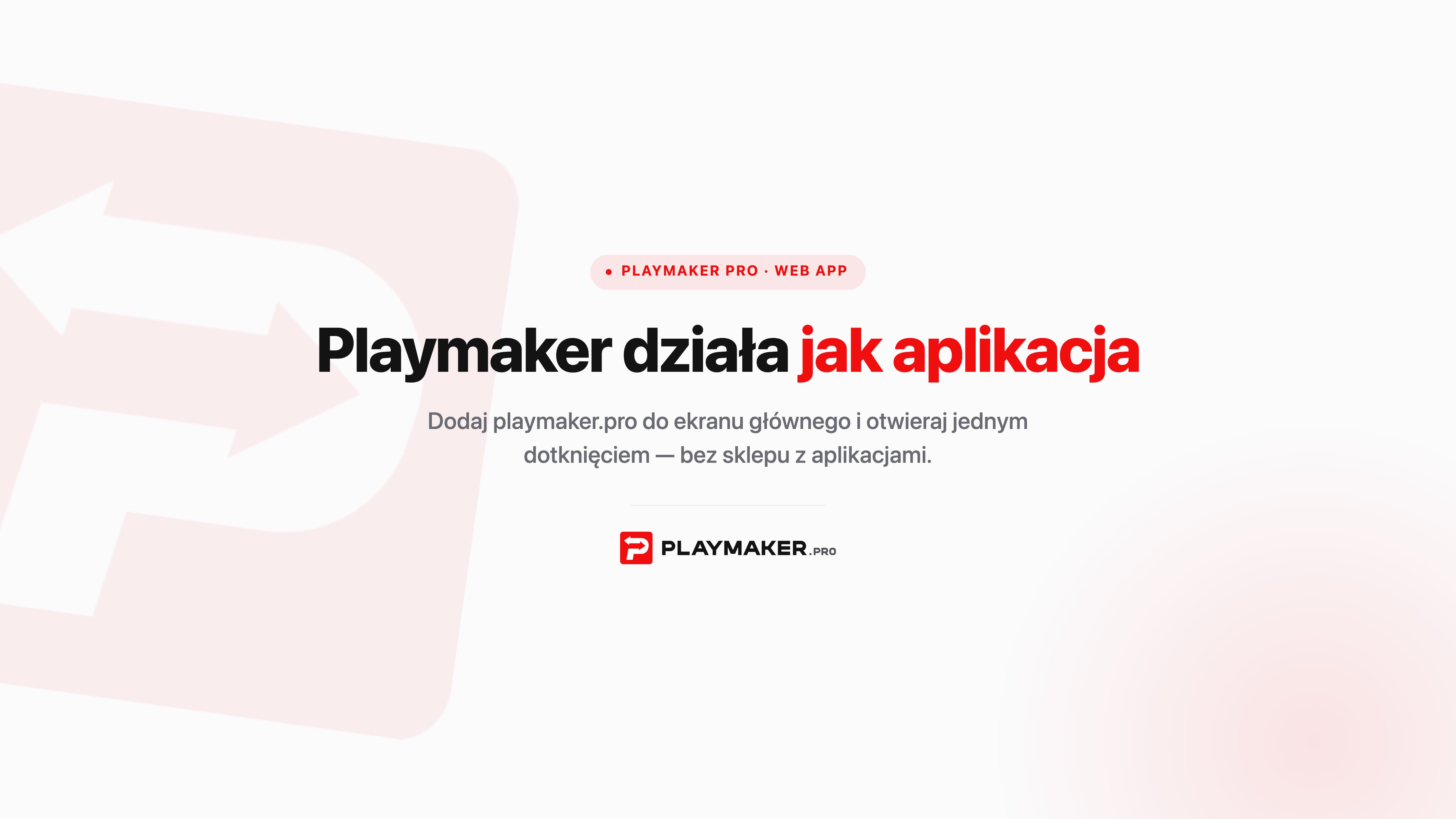 Playmaker jak aplikacja – dodaj stronę do ekranu głównego