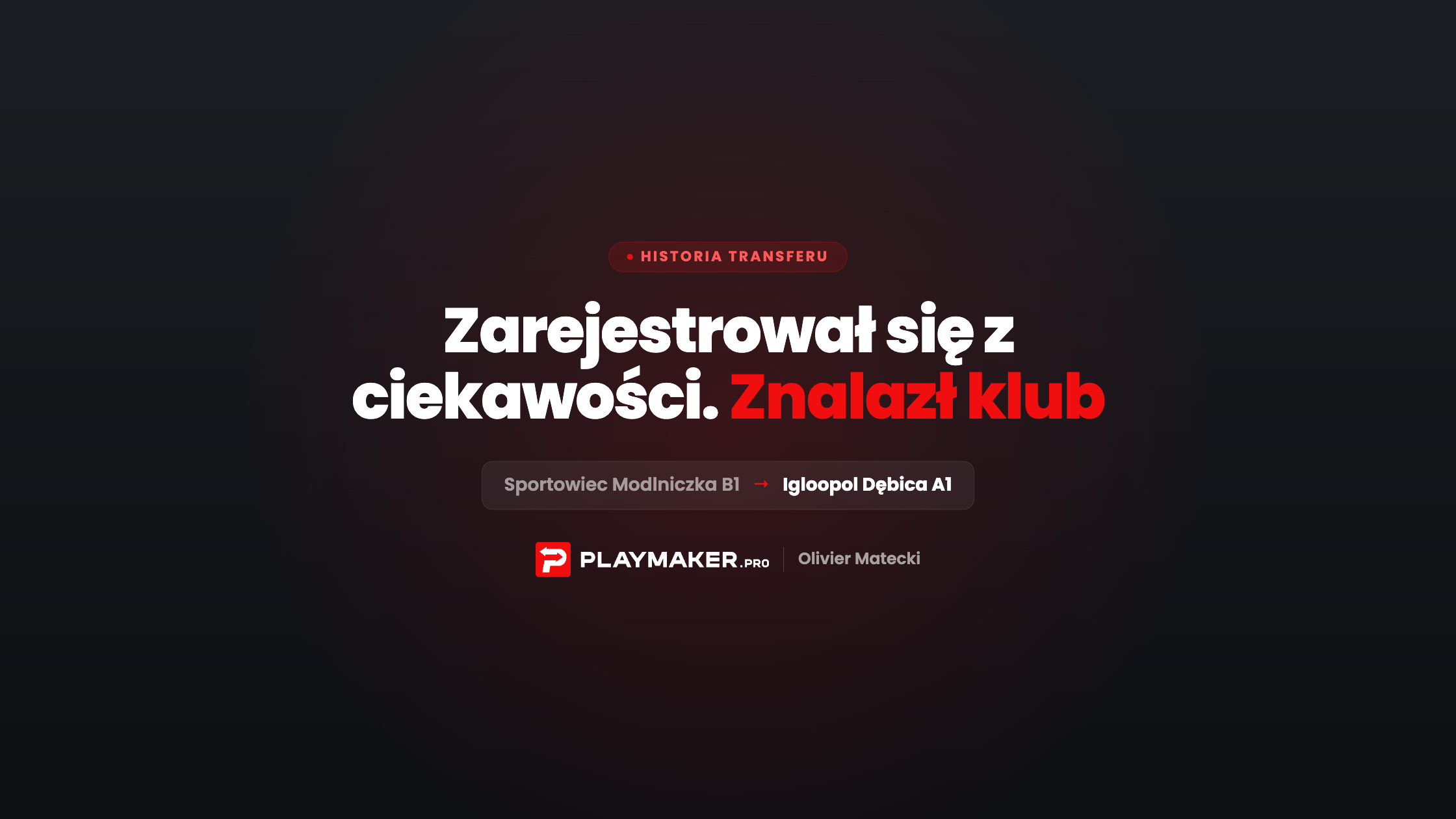 Olivier Matecki: transfer to Igloopol thanks to PlayMaker